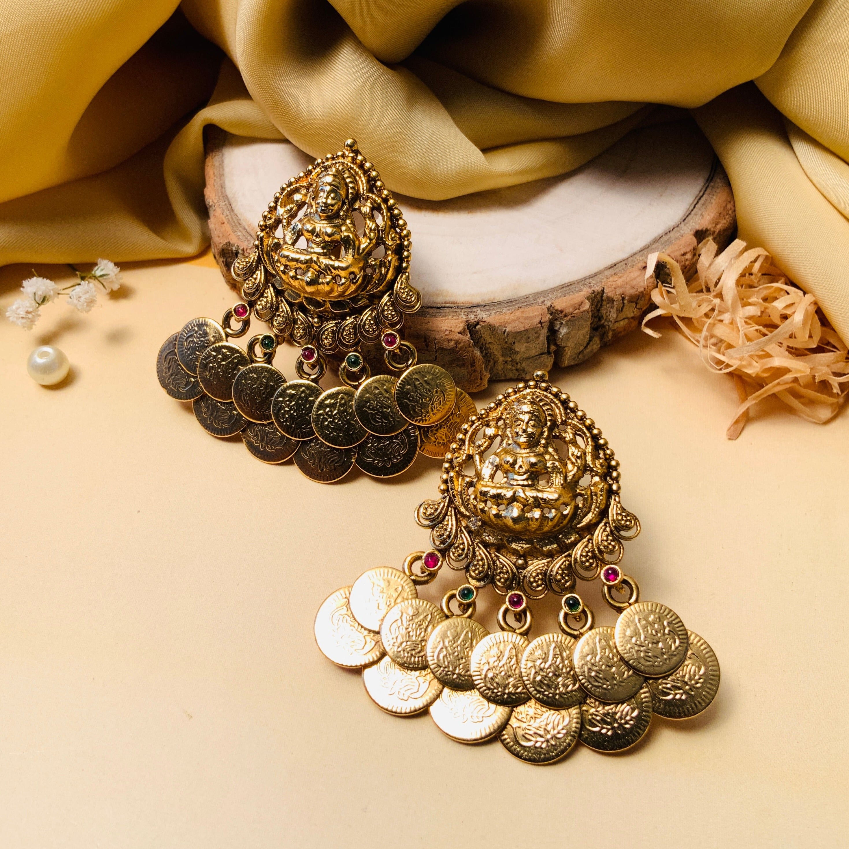 Temple Style Gold Plated Ginni Earring - Abdesignsjewellery