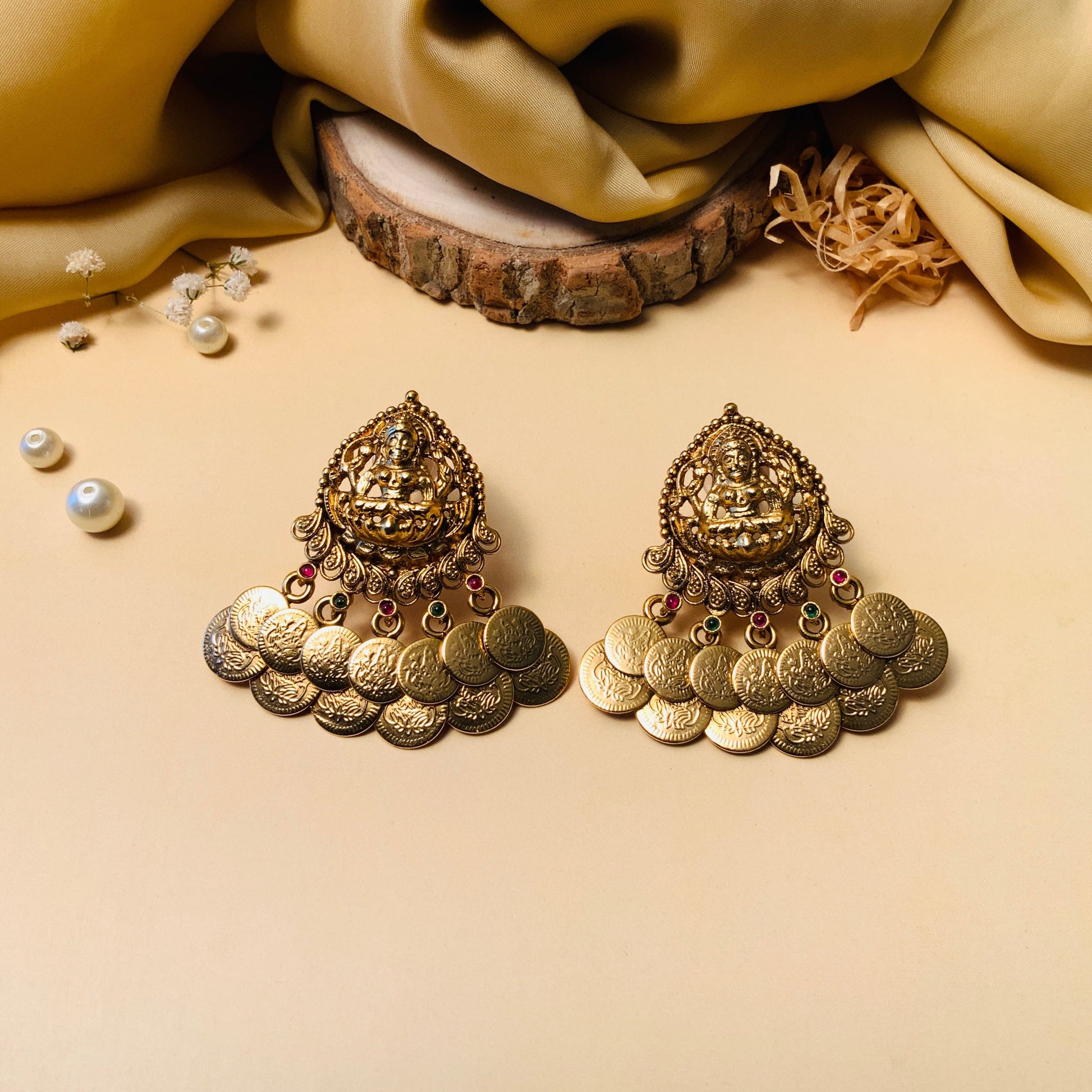 Temple Style Gold Plated Ginni Earring - Abdesignsjewellery