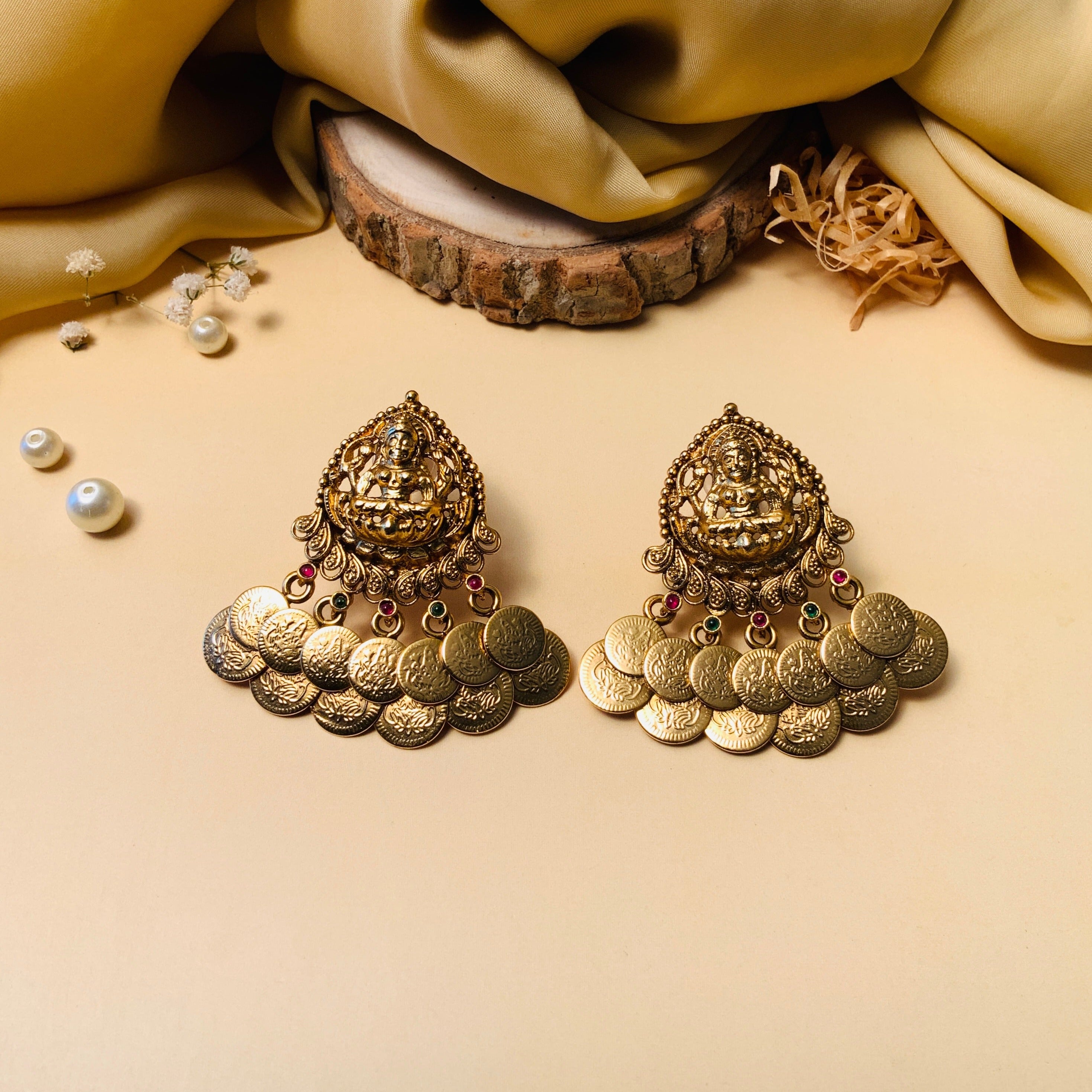 Temple Style Gold Plated Ginni Earring - Abdesignsjewellery