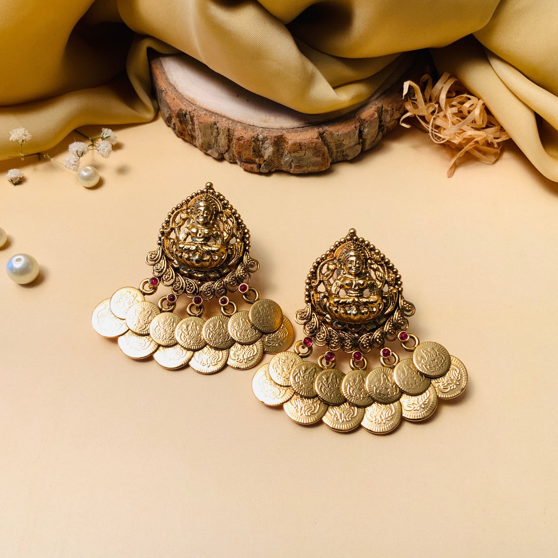 Temple Style Gold Plated Ginni Earring - Abdesignsjewellery