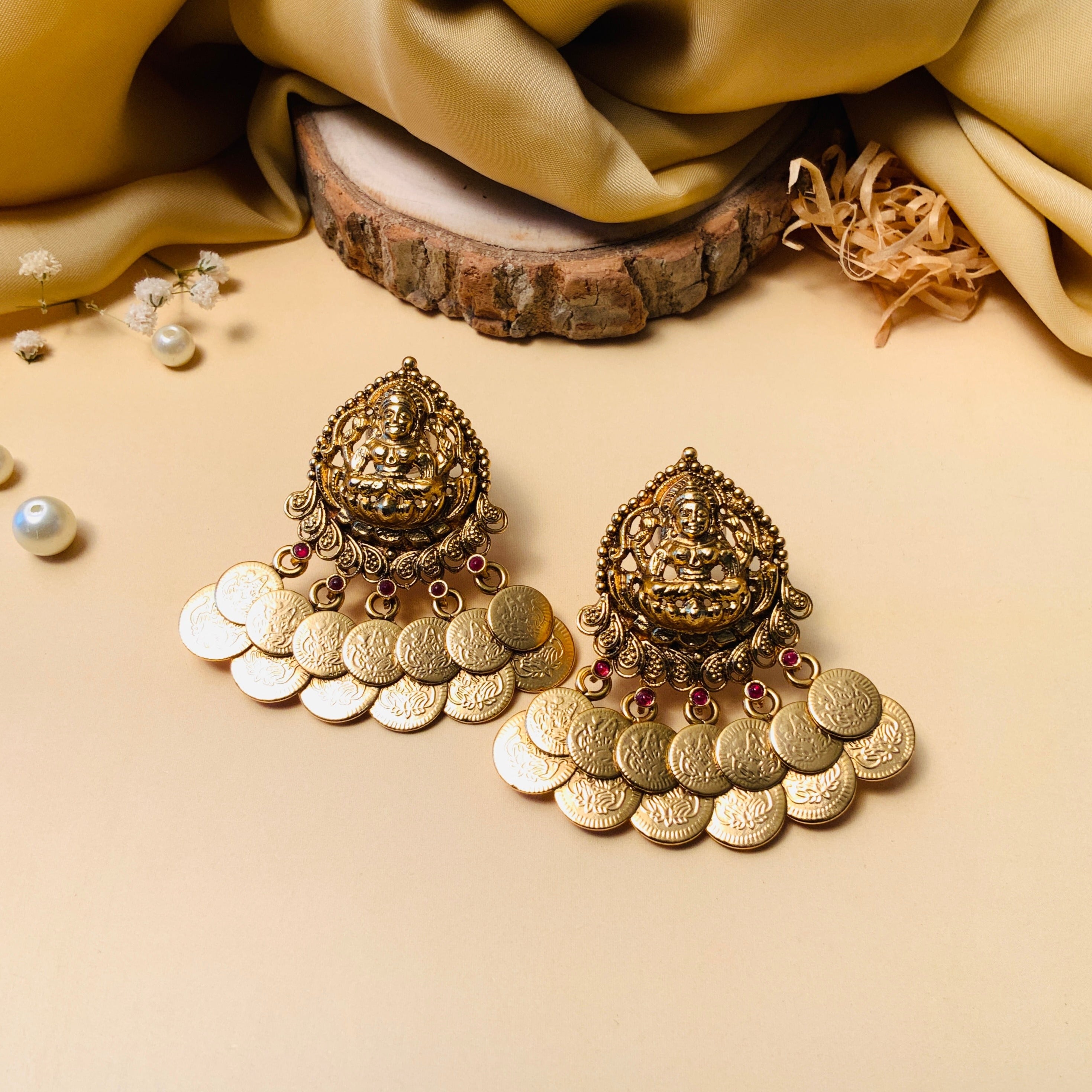 Temple Style Gold Plated Ginni Earring - Abdesignsjewellery