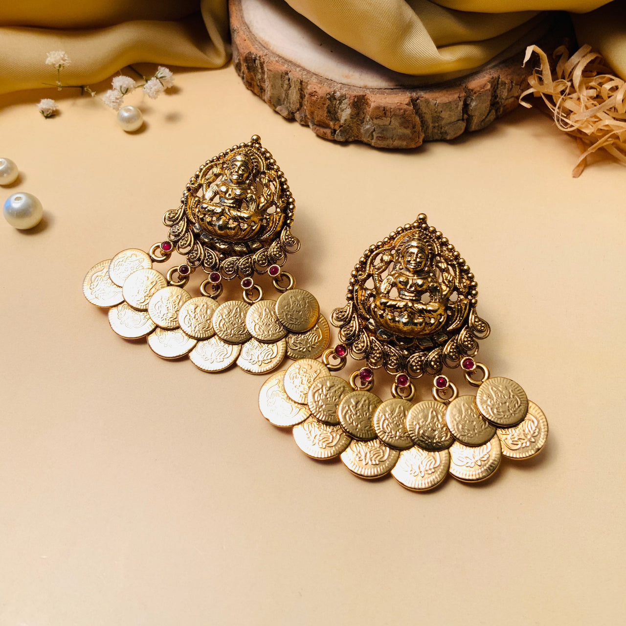 Temple Style Gold Plated Ginni Earring - Abdesignsjewellery