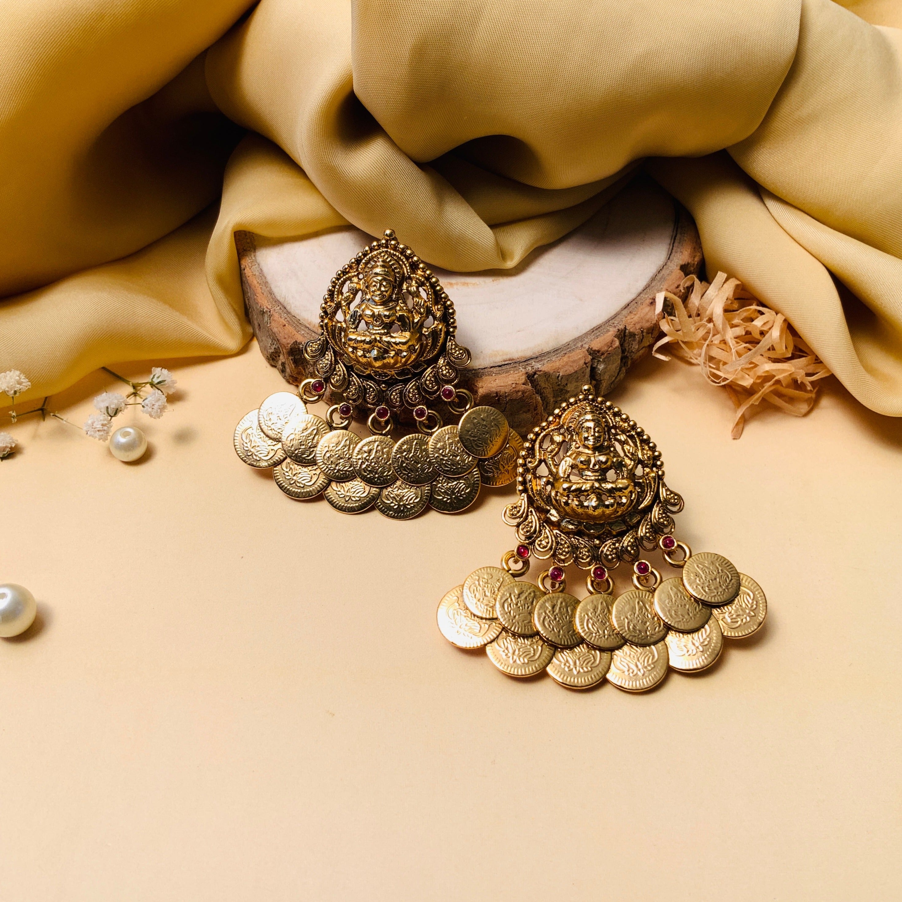 Temple Style Gold Plated Ginni Earring - Abdesignsjewellery