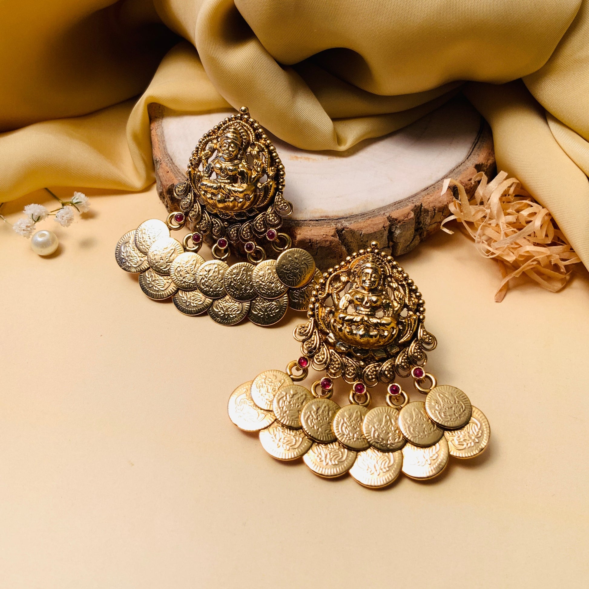 Temple Style Gold Plated Ginni Earring - Abdesignsjewellery