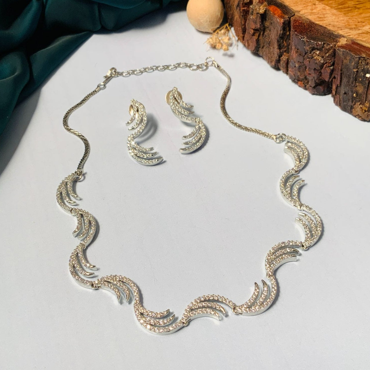 Tribal Statement designer boho pendant necklace earrings set at ₹3450 |  Azilaa