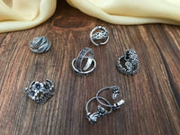 Thumbnail for Adjustable Fancy Silver Toe Rings Combo - Abdesignsjewellery