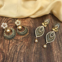 Thumbnail for American Diamond Antique Earring Combo - Abdesignsjewellery