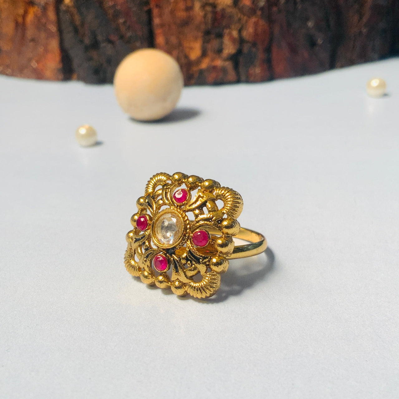 Traditional Oxidized Golden Sun Mirror Adjustable Finger Ring Women  Statement Jewelry - Walmart.com