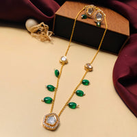 Thumbnail for Beautiful High Quality Polki Drop Necklace - Abdesignsjewellery