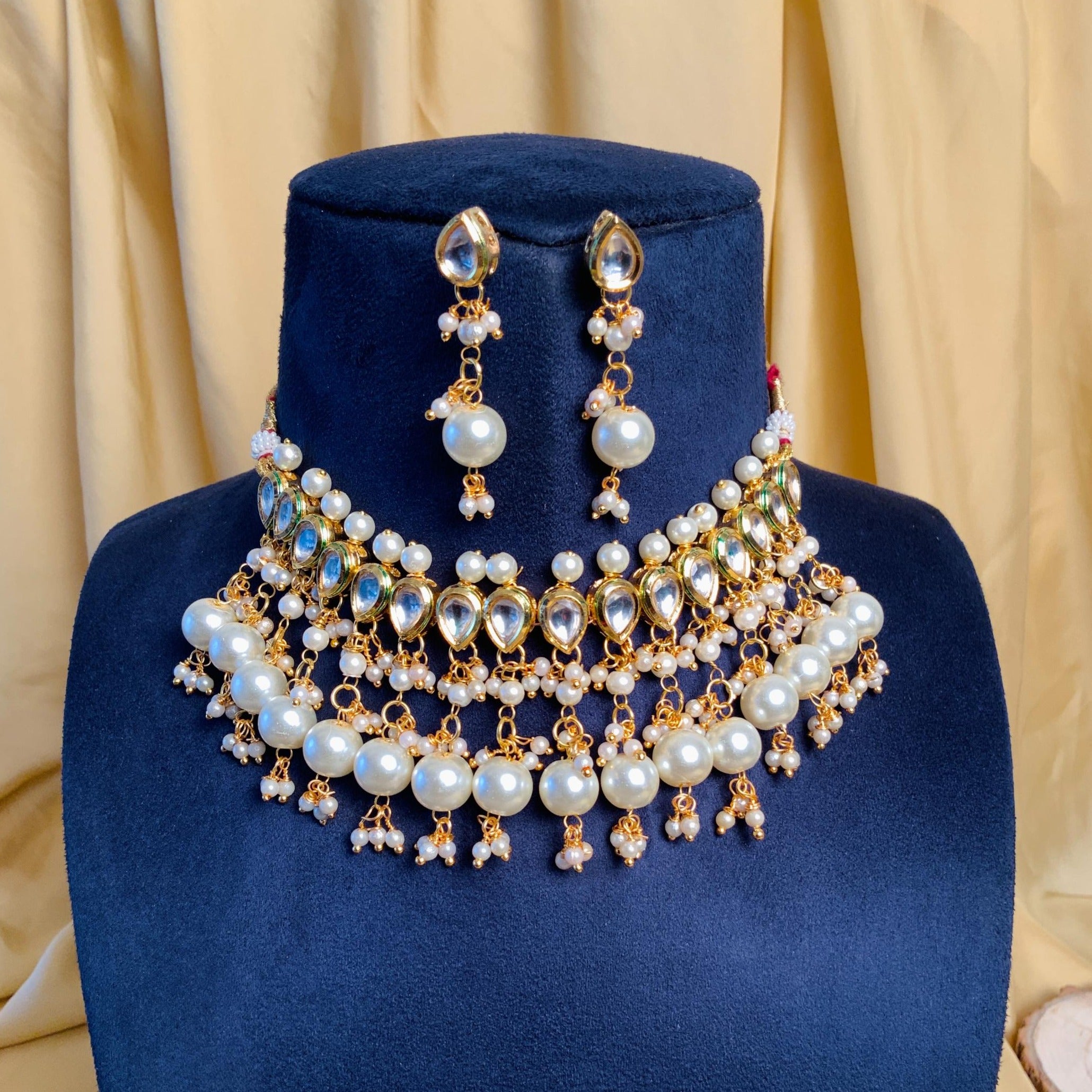 Charming Pearl Choker Set - Abdesignsjewellery