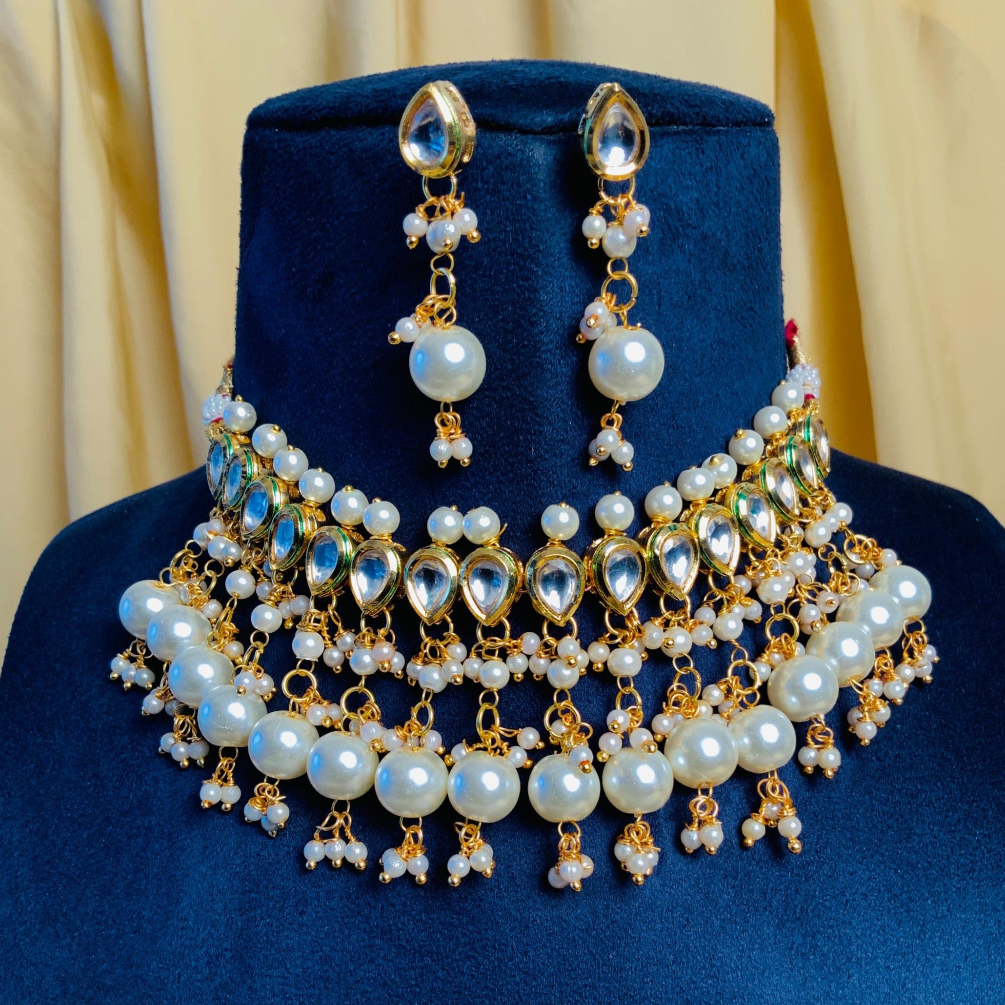 Charming Pearl Choker Set - Abdesignsjewellery