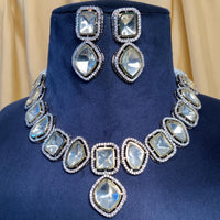 Thumbnail for Elegant Polki Necklace With Earrings - Abdesignsjewellery