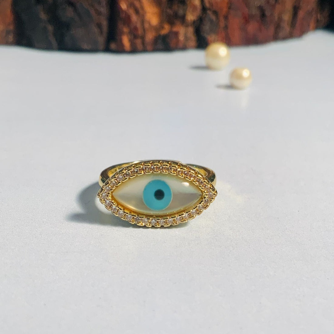 Beautiful High Quality Gold Plated EvilEye Ring - Abdesignsjewellery