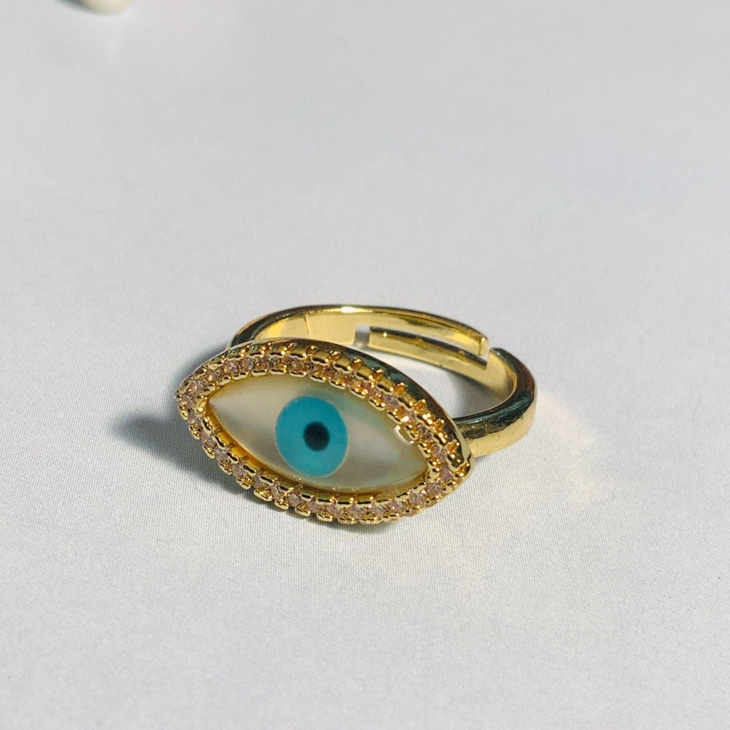 Beautiful High Quality Gold Plated EvilEye Ring - Abdesignsjewellery