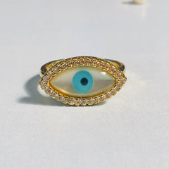 Beautiful High Quality Gold Plated EvilEye Ring