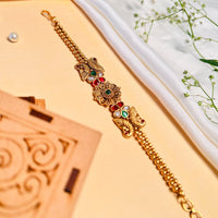 Thumbnail for Stunning Antique Matt Gold Polish Hand Bracelet