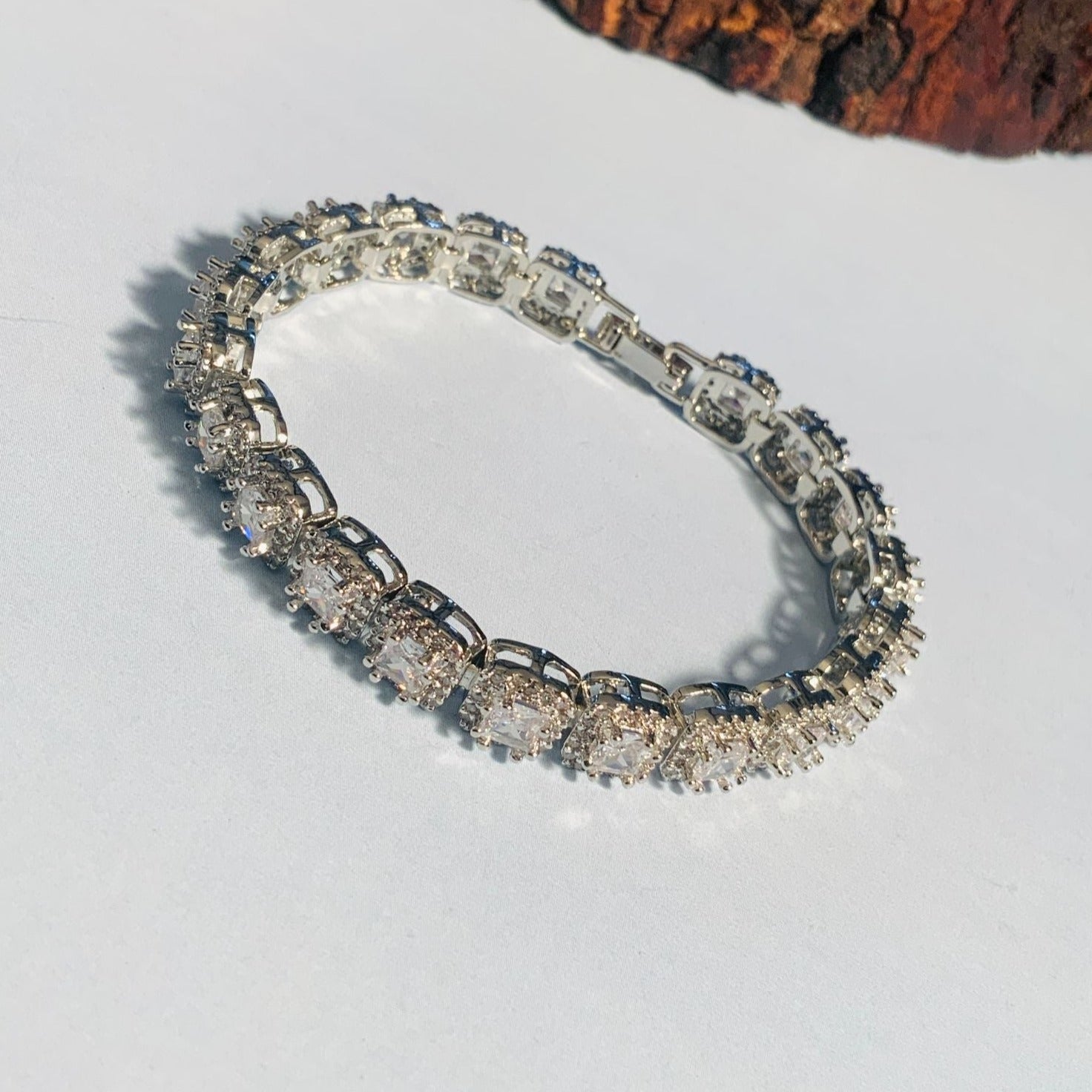 Silver American Diamond Bracelet