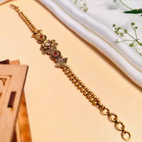 Thumbnail for Majestic Antique Matt Gold Polish Hand Bracelet