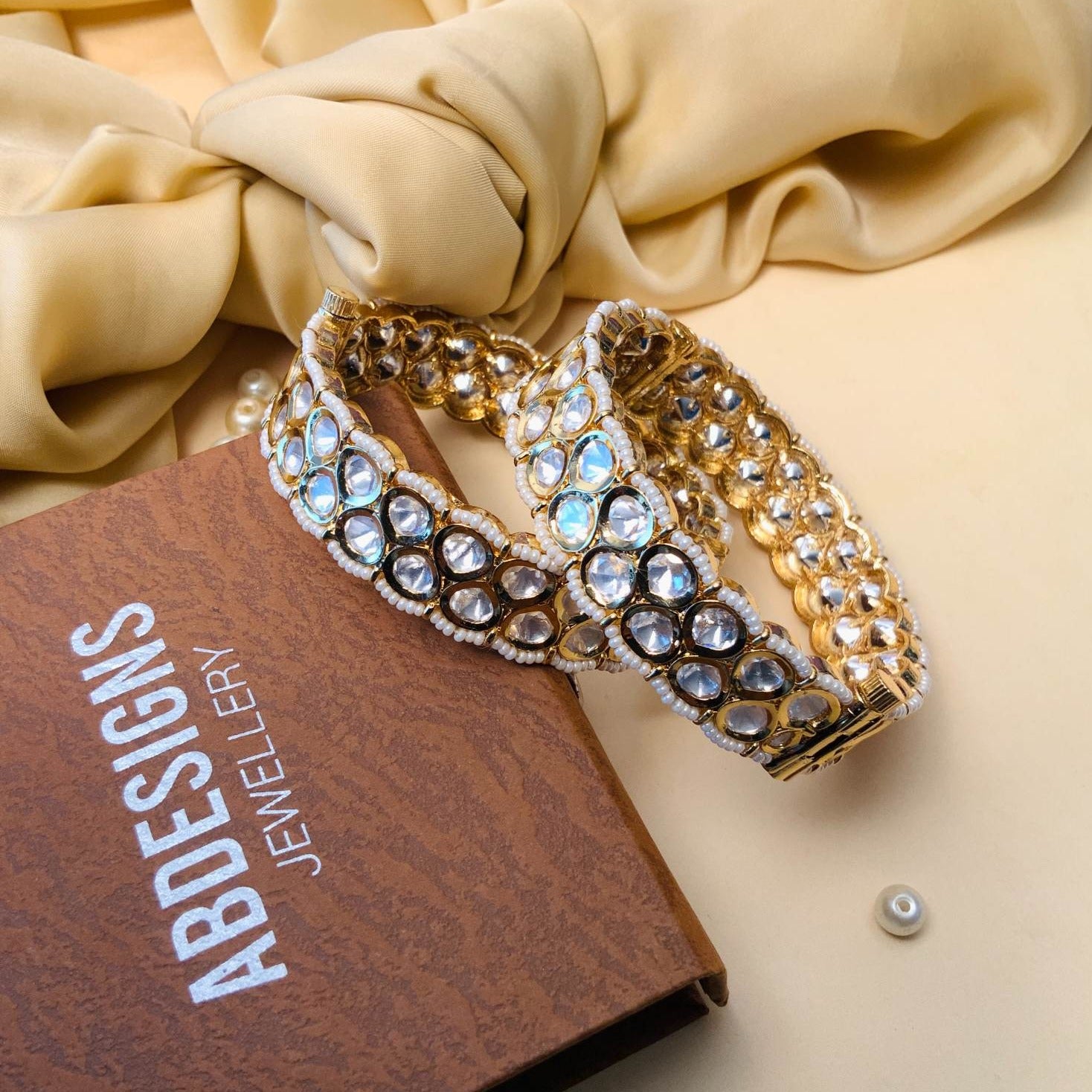 Classic Traditional Polki Bangles - Abdesignsjewellery