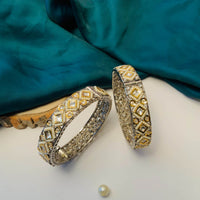 Thumbnail for Beautiful High-Quality Polki Bangles Set - Abdesignsjewellery