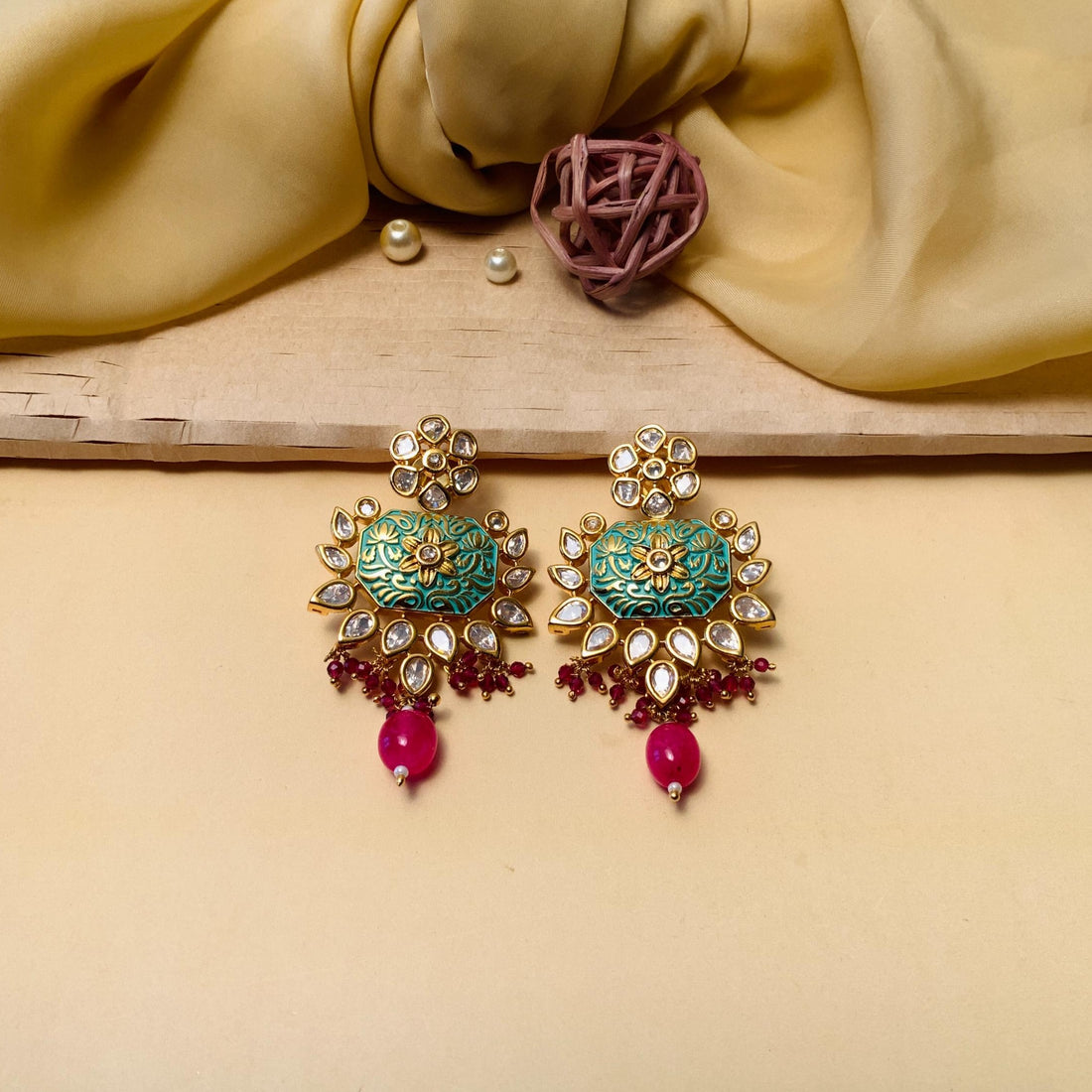 Kundan Meenakari Traditional Rajasthani Earring