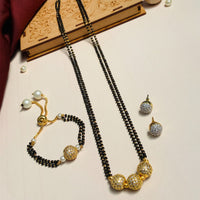 Thumbnail for Exquisite Gold Plated American Diamond Mangalsutra Combo - Abdesignsjewellery