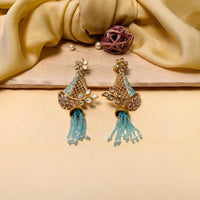 Thumbnail for Elegant Pearl Gold Toned Kundan Earrings