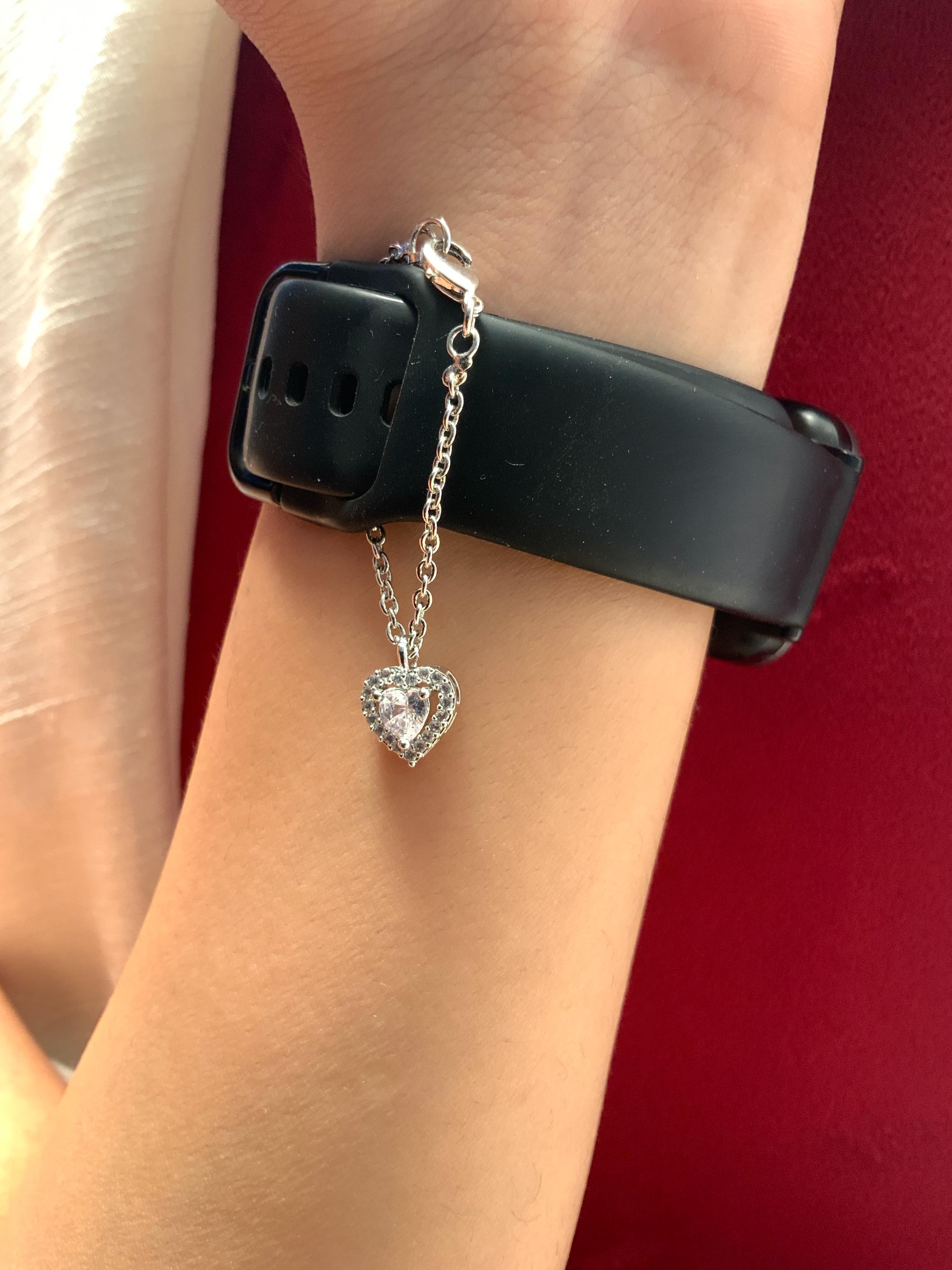 Endearing Heart CZ Silver Plated Watch Charm - Abdesignsjewellery