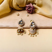 Thumbnail for Charming Meenakari Kundan Jhumki Earrings