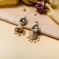 Thumbnail for Charming Meenakari Kundan Jhumki Earrings