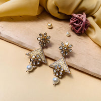 Thumbnail for Traditional Gold Plated Studded Kundan Earrings
