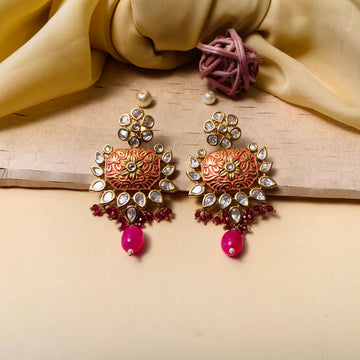 Kundan Meenakari Traditional Rajasthani Earring