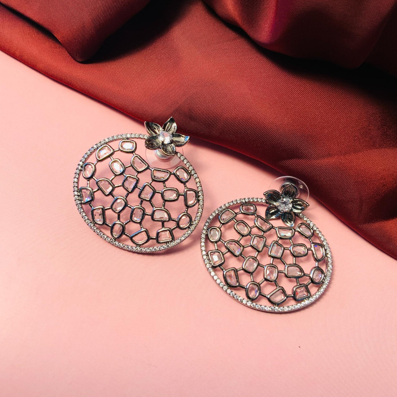 Party Wear Silver Plated Victorian Dangler Earrings