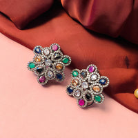 Thumbnail for Enchanting Victorian Multi Stone Stud Earrings