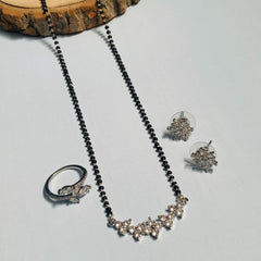 Enchanting Silver Plated American Diamond Mangalsutra Combo