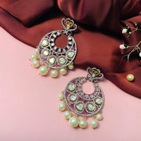 Thumbnail for Beautiful Silver Toned Victorian Chandbali Earrings