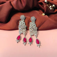 Thumbnail for Princess Style Fancy Cut Zircon Silver Plated Earrings