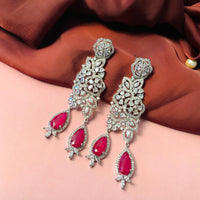 Thumbnail for Princess Style Fancy Cut Zircon Silver Plated Earrings