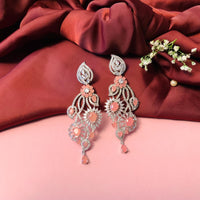 Thumbnail for Zircon Studded Handcrafted American Diamond Silver Plated Earrings