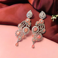 Thumbnail for Zircon Studded Handcrafted American Diamond Silver Plated Earrings