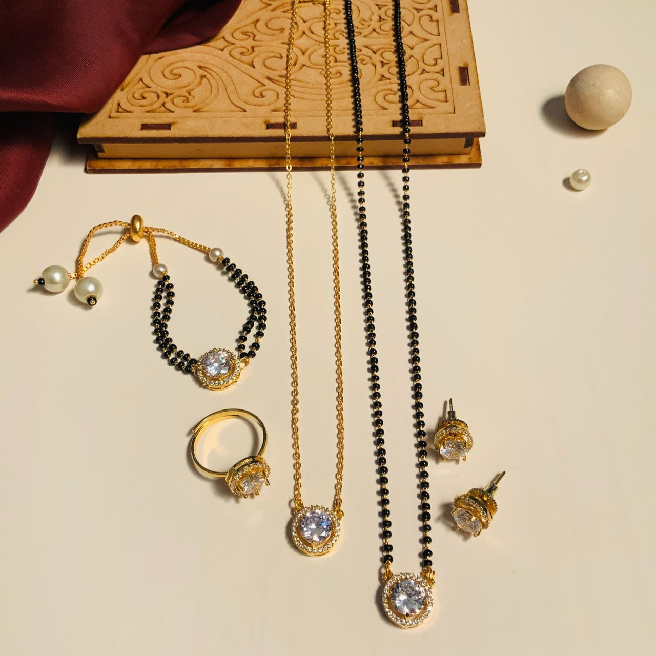 Latest Gold Plated Mangalsutra Combo 
