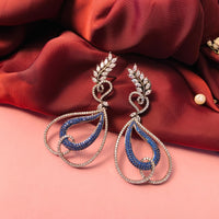 Thumbnail for Engaging Silver Plated American Diamond Party Wear Dangler