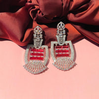 Thumbnail for Classy Red CZ Elegance Dangler Earrings - Abdesignsjewellery