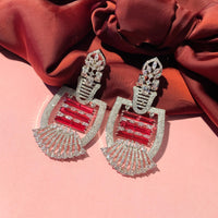 Thumbnail for Classy Red CZ Elegance Dangler Earrings - Abdesignsjewellery
