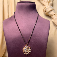 Thumbnail for Gold Plated Semi Precious Pachi Kundan Pearl Drops Mangalsutra - Abdesignsjewellery