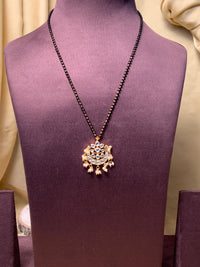 Thumbnail for Gold Plated Semi Precious Pachi Kundan Pearl Drops Mangalsutra - Abdesignsjewellery