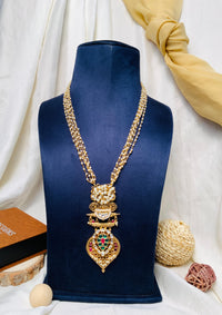 Thumbnail for Enchanting Jaypore Gold Tone Polki Pearl Mala