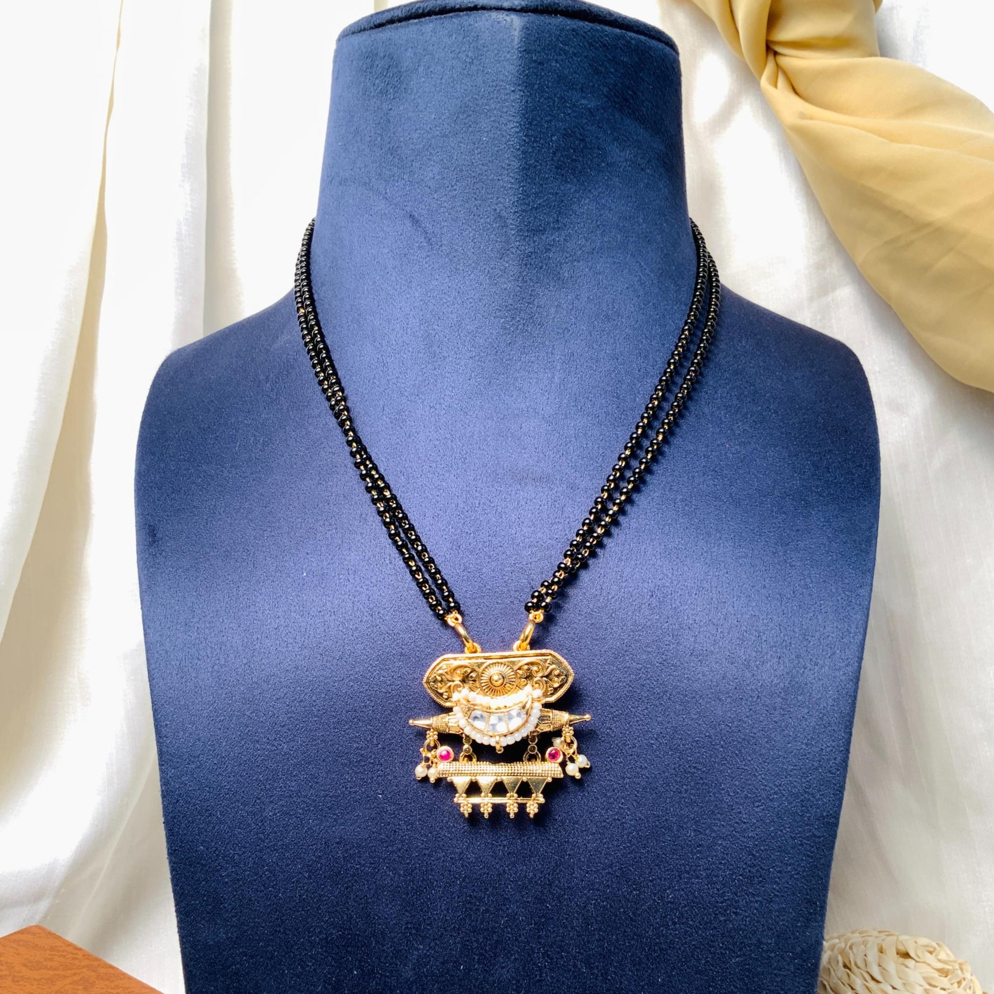 Artistic Jaypore Gold Plated Mangalsutra - Abdesignsjewellery