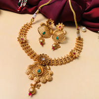 Thumbnail for Elegant Golden Polish Matt Finish Necklace Set