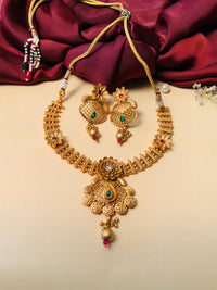 Thumbnail for Elegant Golden Polish Matt Finish Necklace Set